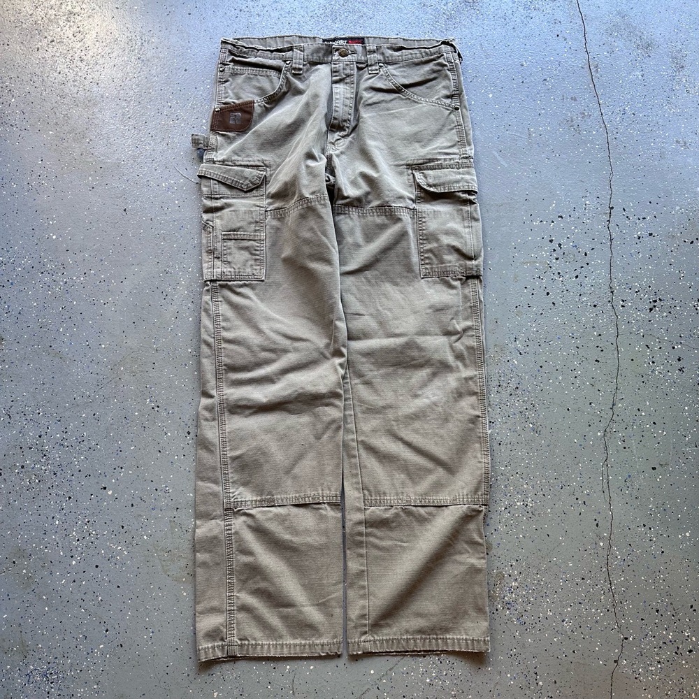 VTG Wrangler Riggs Khaki Cargo Pants 36x34 - Picture 6 of 8